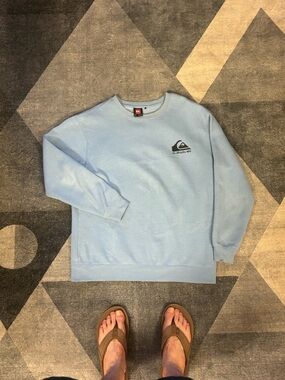 Quiksilver Light Blue Crewneck Sweatshirt with Logo